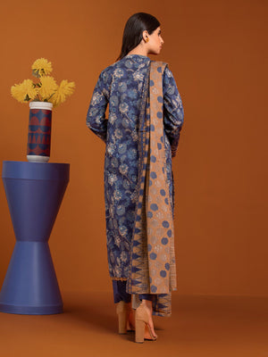 edenrobe Allure Printed Khaddar Unstitched 3Pc Suit EWU23A3-27172-3P