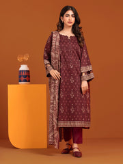 edenrobe Allure Khaddar Unstitched Printed 3Pc Suit EWU23A3-27193