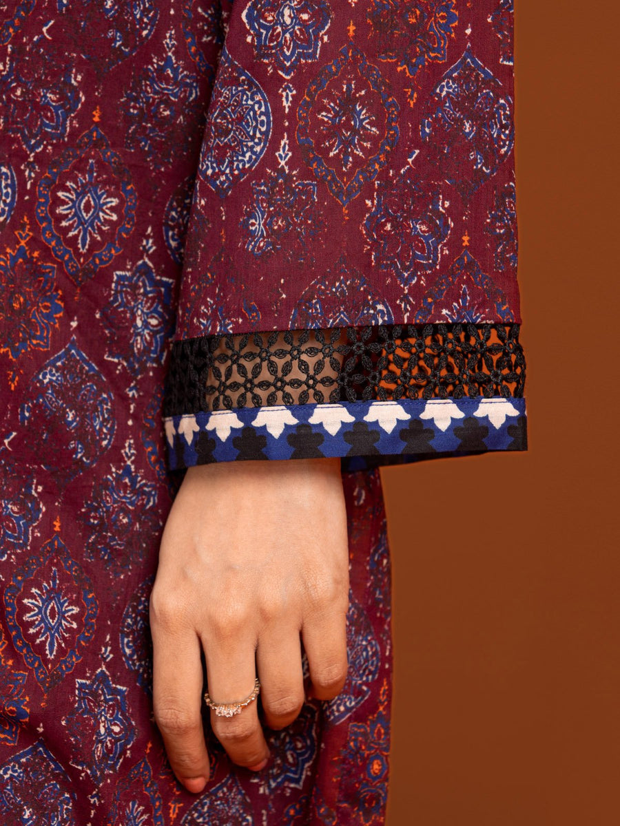 edenrobe Allure Printed Khaddar Unstitched 3Pc Suit EWU23A3-27196-3P