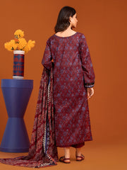 edenrobe Allure Printed Khaddar Unstitched 3Pc Suit EWU23A3-27196-3P