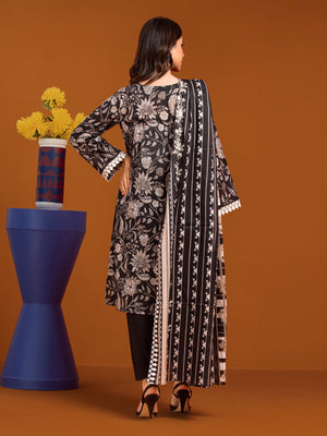 edenrobe Allure Printed Khaddar Unstitched 3Pc Suit EWU23A3-27197-3P