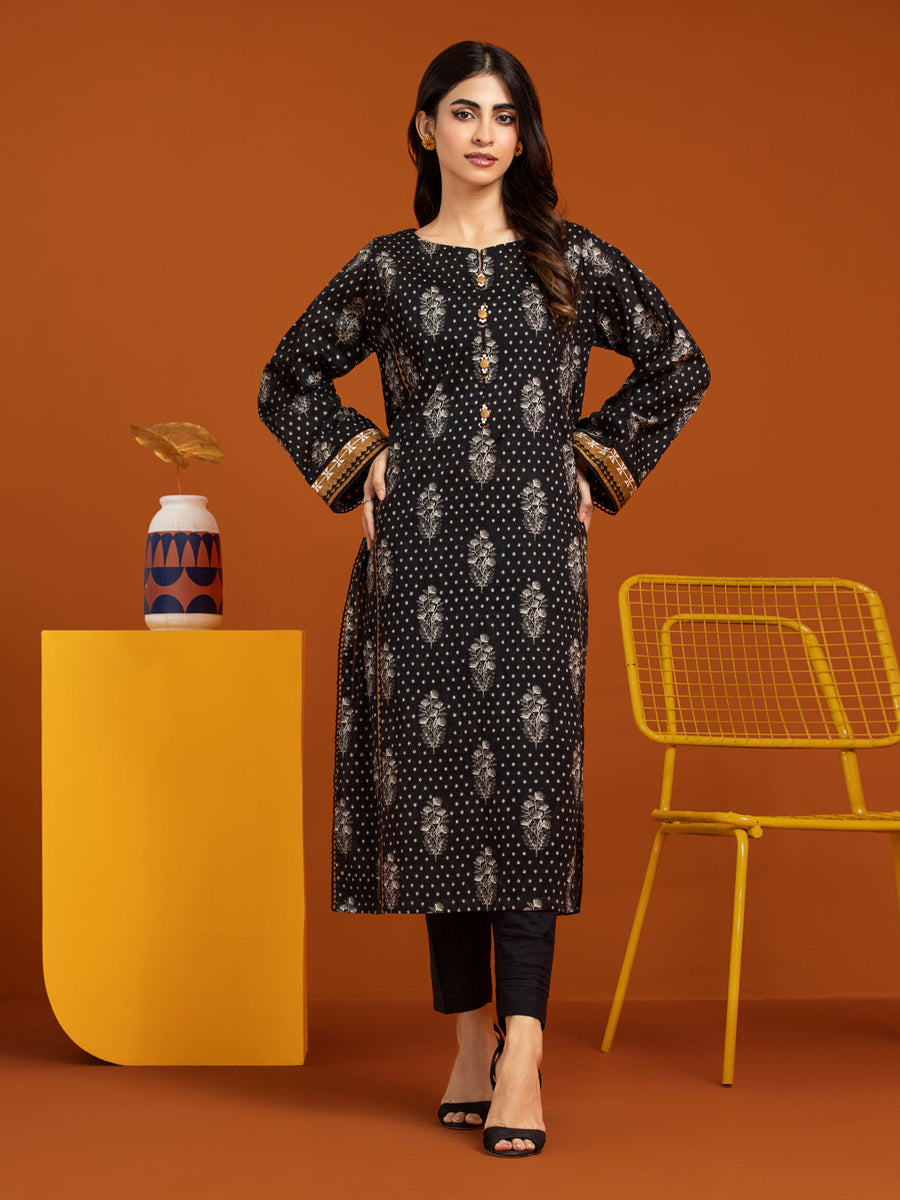 edenrobe Allure Printed Khaddar Unstitched 2Pc Suit EWU23A3-27250ST