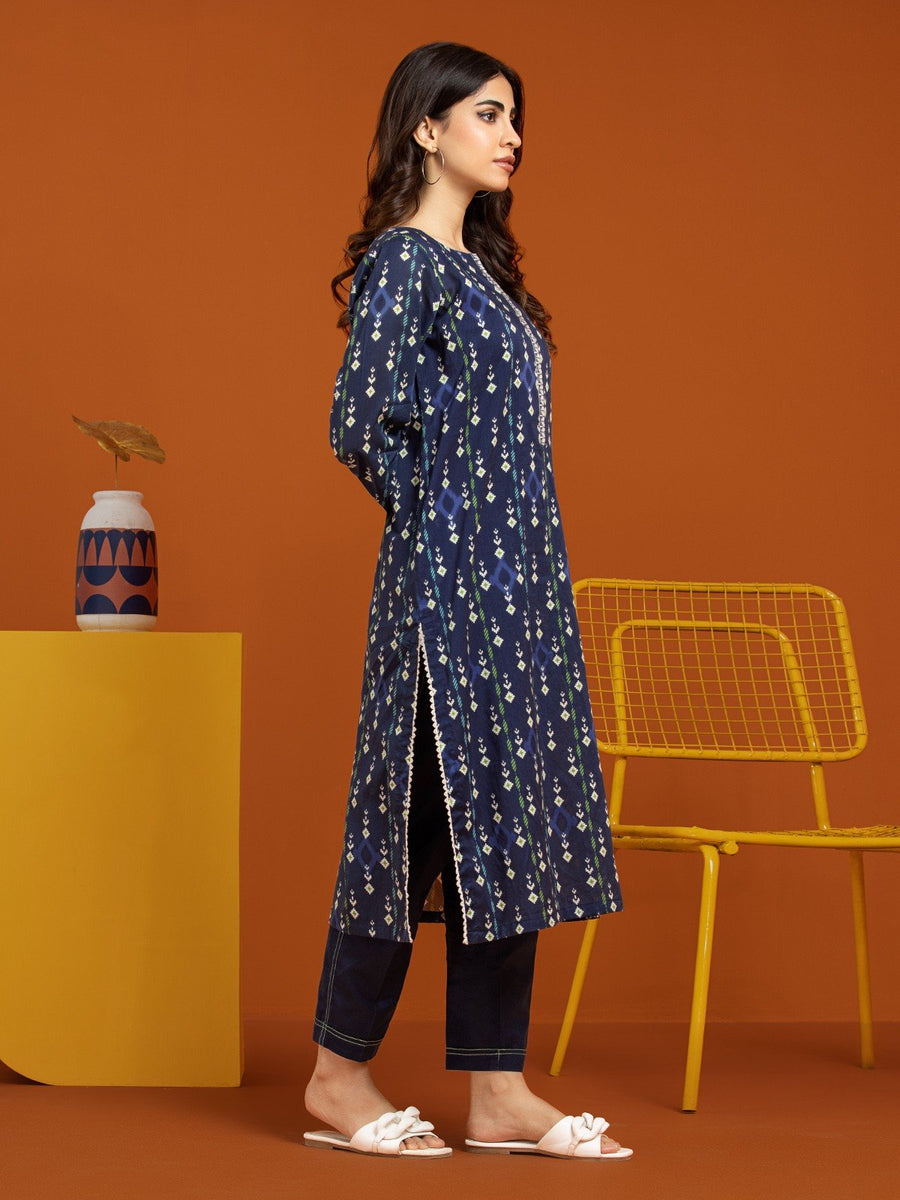 edenrobe Allure Printed Khaddar Unstitched 2Pc Suit EWU23A3-27255ST