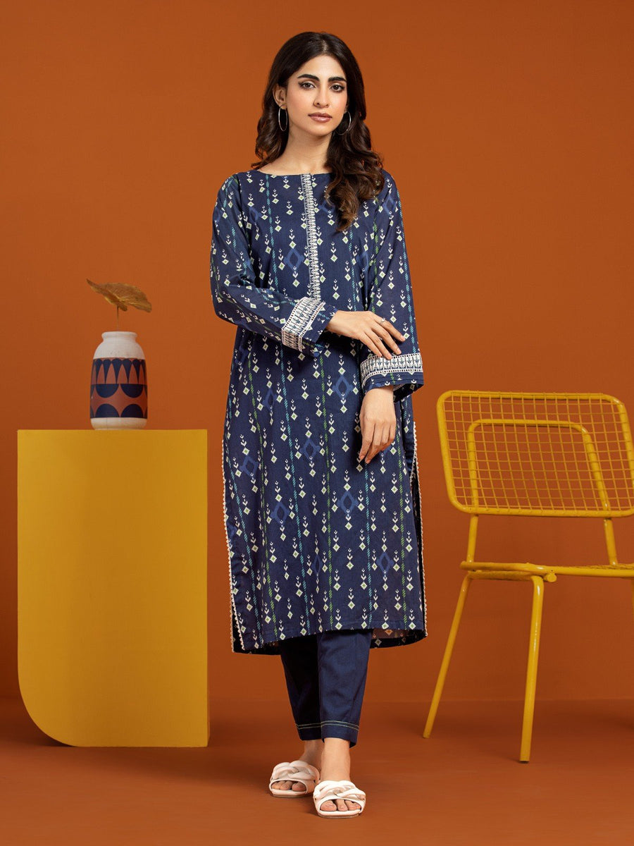 edenrobe Allure Printed Khaddar Unstitched 2Pc Suit EWU23A3-27255ST