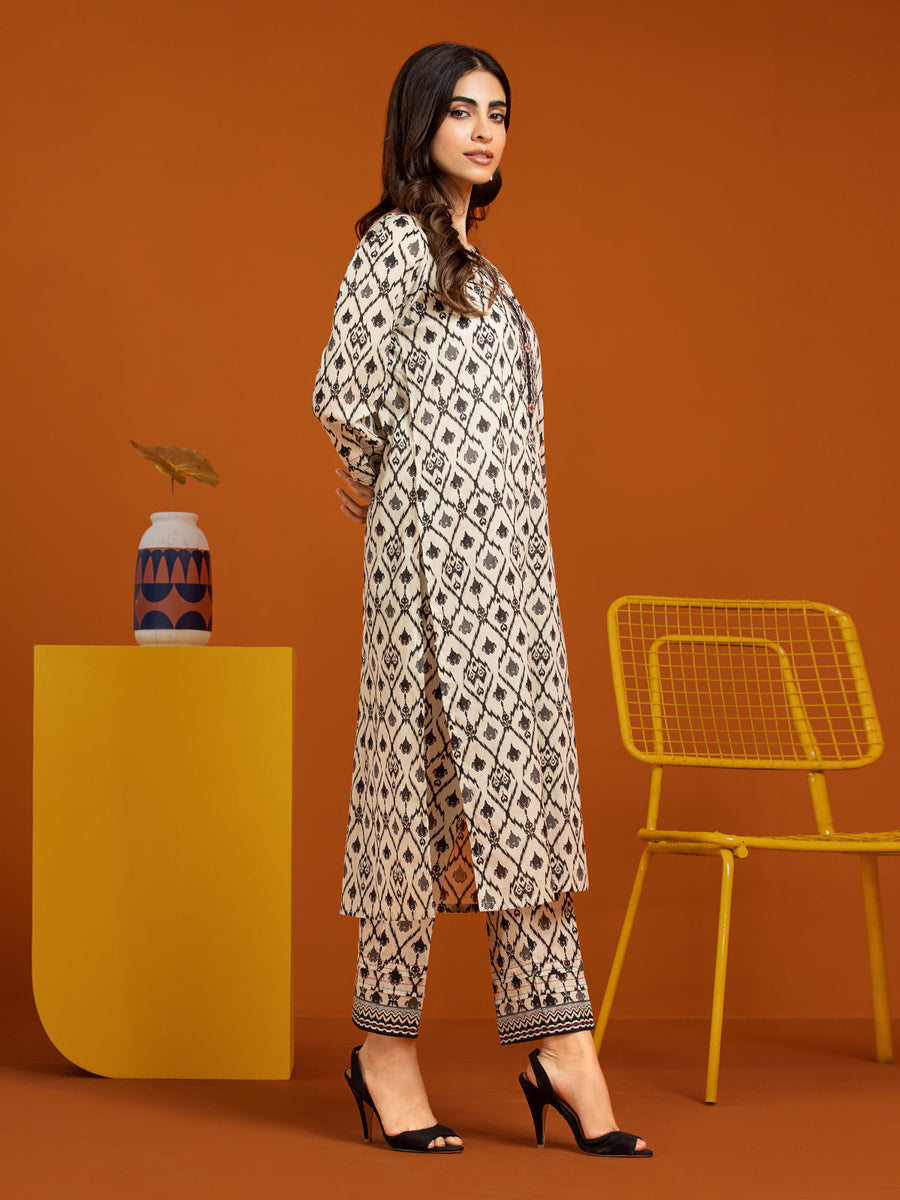 edenrobe Allure Printed Khaddar Unstitched 2Pc Suit EWU23A3-27268ST