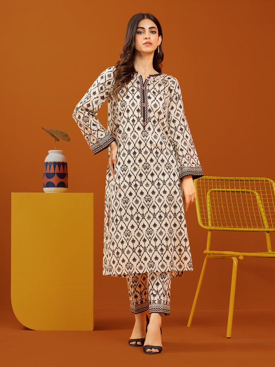 edenrobe Allure Printed Khaddar Unstitched 2Pc Suit EWU23A3-27268ST