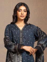 edenrobe Allure Printed Khaddar Unstitched 3Pc Suit EWU23A3-27286-3P