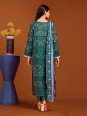 edenrobe Allure Printed Khaddar Unstitched 3Pc Suit EWU23A3-27143-3P