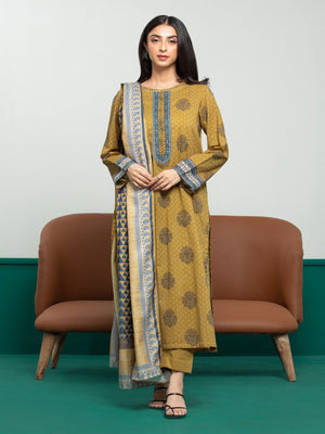 edenrobe Allure Printed Khaddar Unstitched 3Pc Suit EWU23A3S-27606-3P