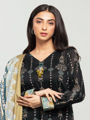 edenrobe Allure Printed Khaddar Unstitched 3Pc Suit EWU23A3S-27607-3P