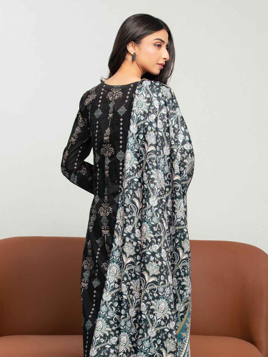 edenrobe Allure Printed Khaddar Unstitched 3Pc Suit EWU23A3S-27607-3P
