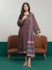 edenrobe Allure Printed Khaddar Unstitched 3Pc Suit EWU23A3S-27627-3P