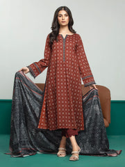 edenrobe Allure Printed Khaddar Unstitched 3Pc Suit EWU23A3S-27631-3P