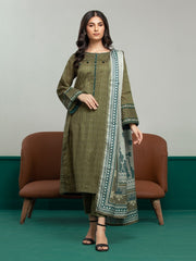 edenrobe Allure Printed Khaddar Unstitched 3Pc Suit EWU23A3S-27635-3P
