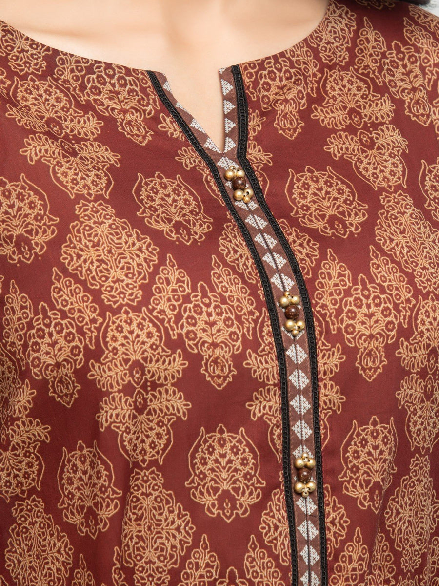 edenrobe Allure Printed Khaddar Unstitched 3Pc Suit EWU23A3S-27642-3P