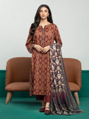 edenrobe Allure Printed Khaddar Unstitched 3Pc Suit EWU23A3S-27642-3P