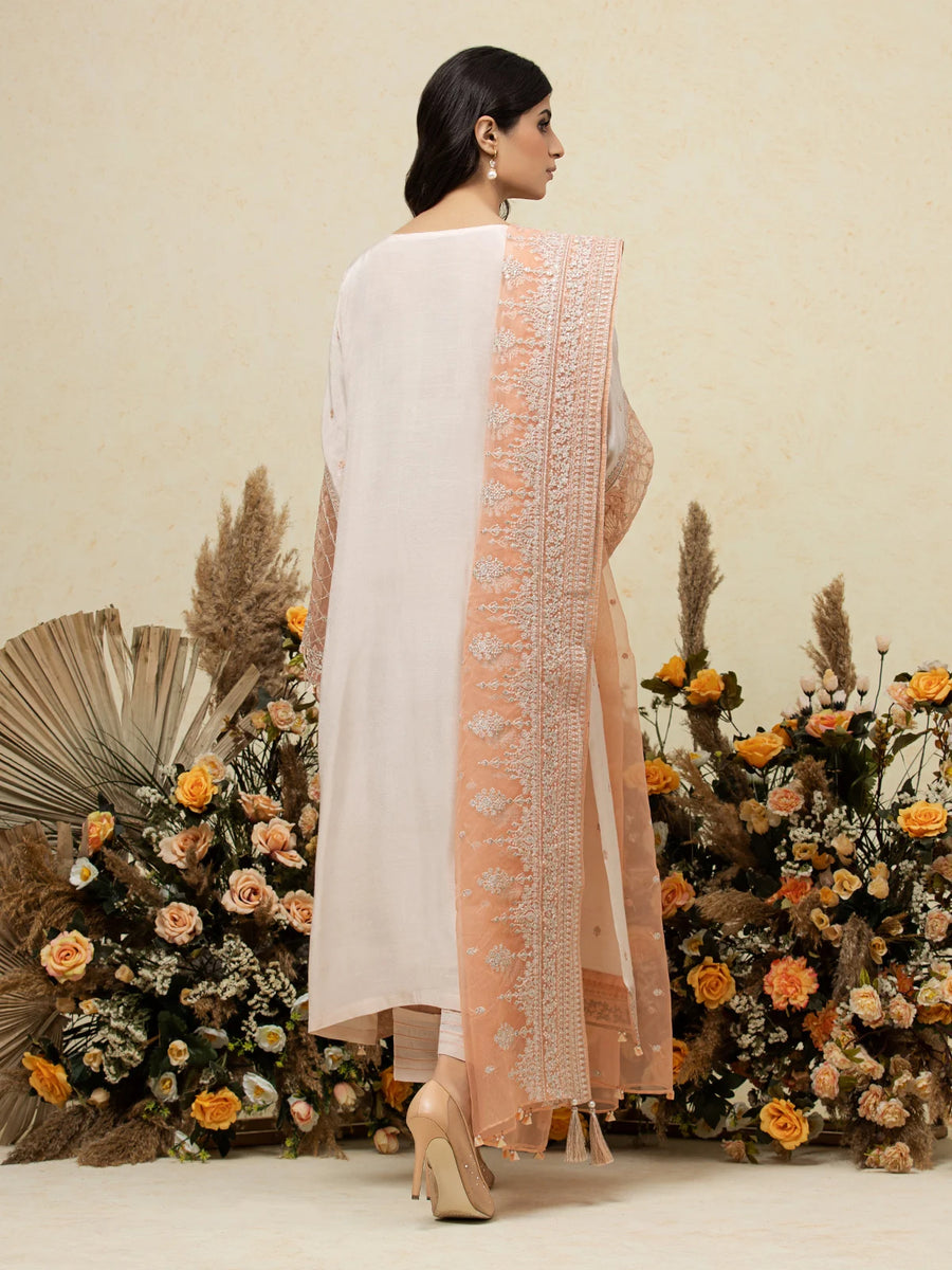 edenrobe Premium Festive Unstitched Raw Silk 3Pc Suit EWU23V16-26636