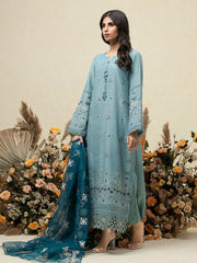 edenrobe Premium Festive Unstitched Raw Silk 3Pc Suit EWU23V16-26667