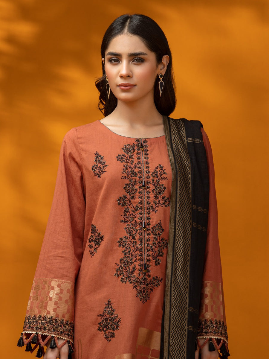 edenrobe Premium Festive Unstitched Jacquard 3Pc Suit EWU23V3-21119