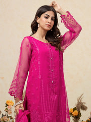 edenrobe Premium Festive Unstitched Organza 3Pc Suit EWU23V4-26647