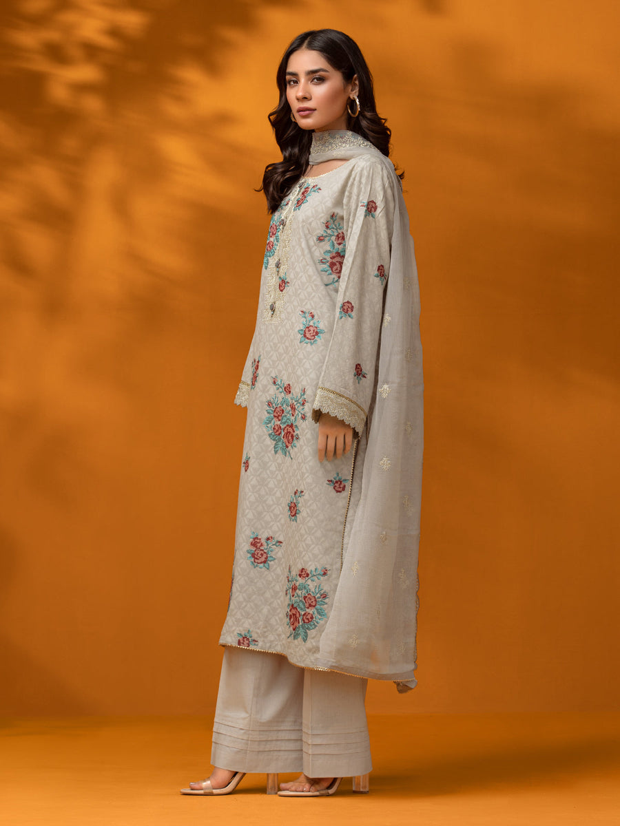 edenrobe Premium Festive Unstitched Dobby 3Pc Suit EWU23V7-26625