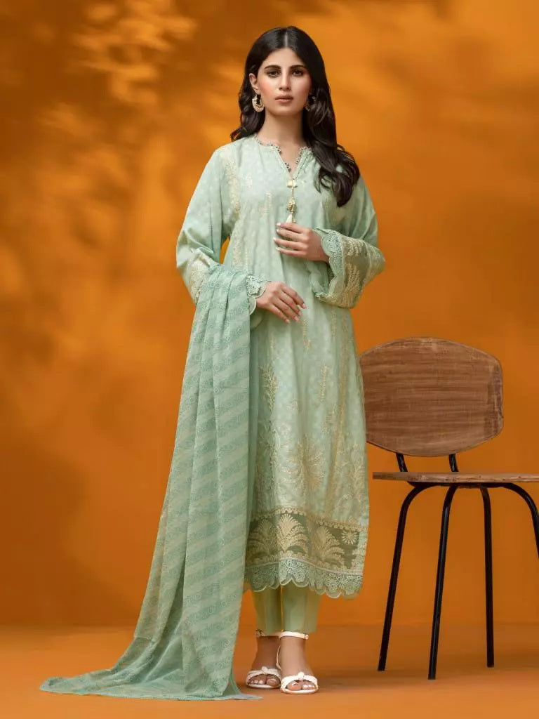edenrobe Premium Festive Unstitched Dobby 3Pc Suit EWU23V7-26627