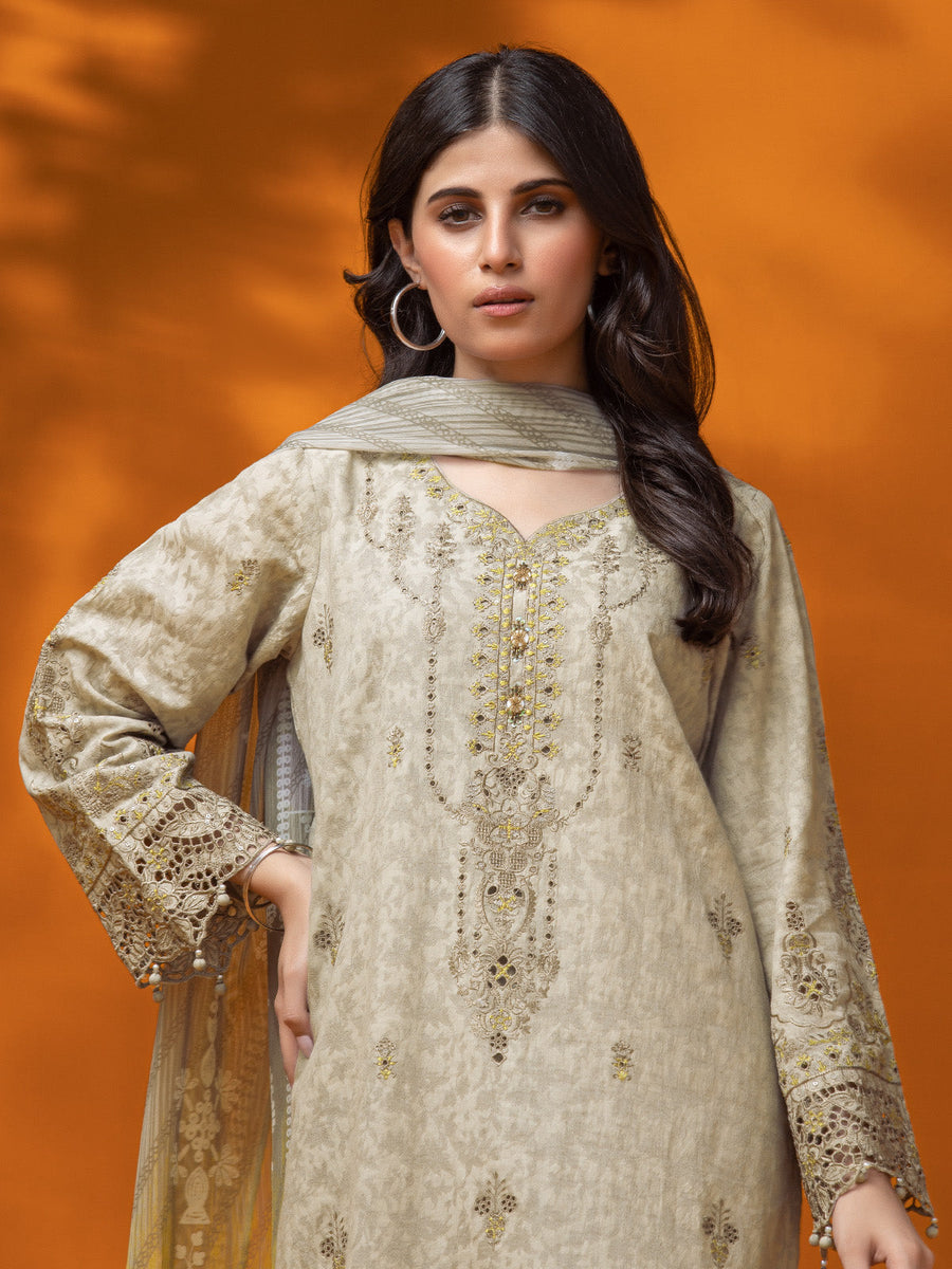edenrobe Premium Festive Unstitched Dobby 3Pc Suit EWU23V7-26630-3P
