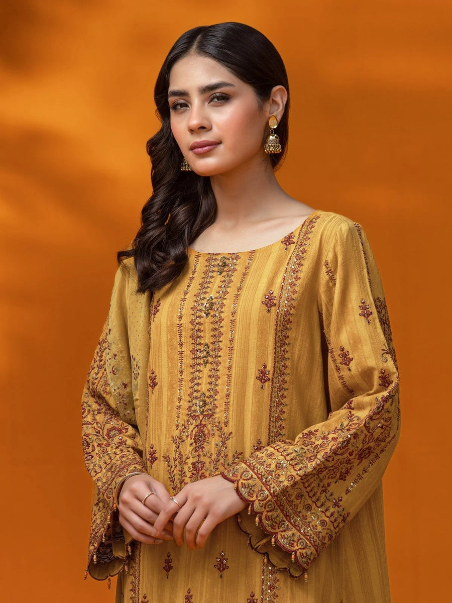 edenrobe Premium Festive Unstitched Dobby 3Pc Suit EWU23V7-26744-3P