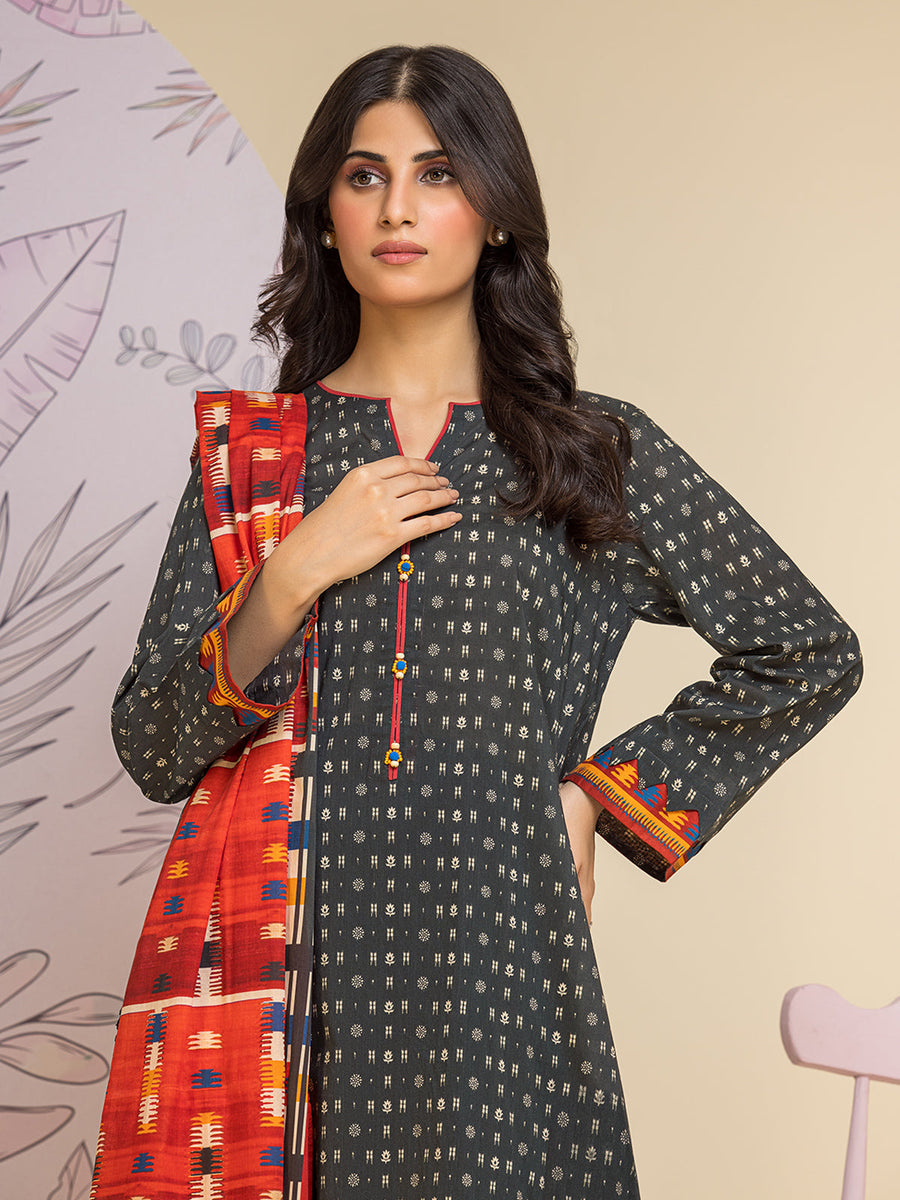 edenrobe Allure Lawn Unstitched Printed 3Pc Suit EWU24A1-26126-3P