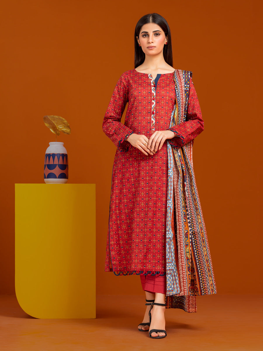 edenrobe Allure Lawn Unstitched Printed 3Pc Suit EWU24A1-27019