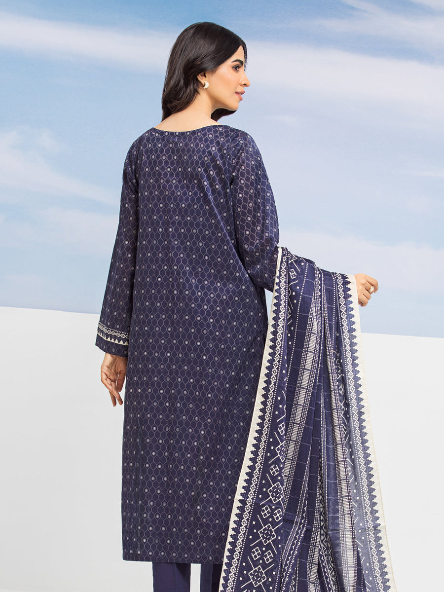 edenrobe Allure Lawn Unstitched Printed 3Pc Suit EWU24A1-28011-3P