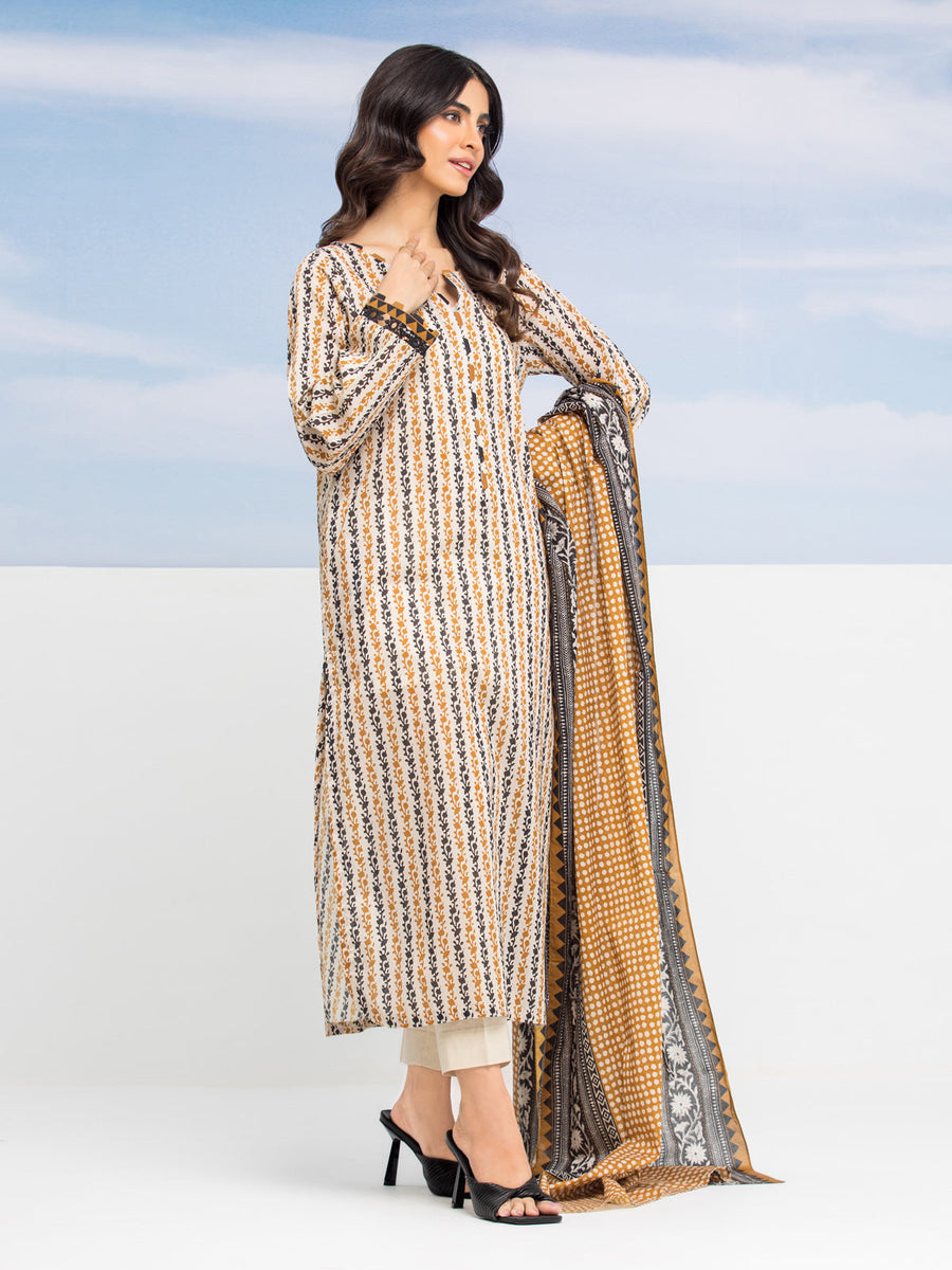 edenrobe Allure Lawn Unstitched Printed 3Pc Suit EWU24A1-28043-3P
