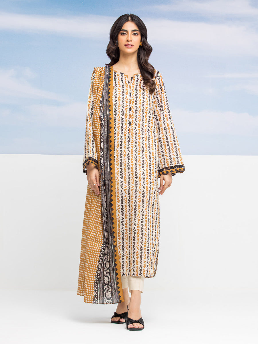 edenrobe Allure Lawn Unstitched Printed 3Pc Suit EWU24A1-28043-3P