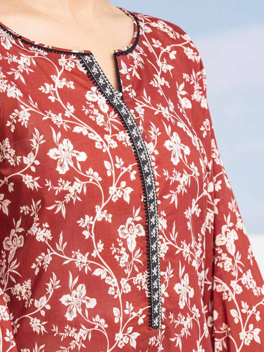 edenrobe Allure Lawn Unstitched Printed 3Pc Suit EWU24A1-28047-3P