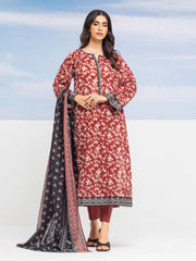 edenrobe Allure Lawn Unstitched Printed 3Pc Suit EWU24A1-28047-3P