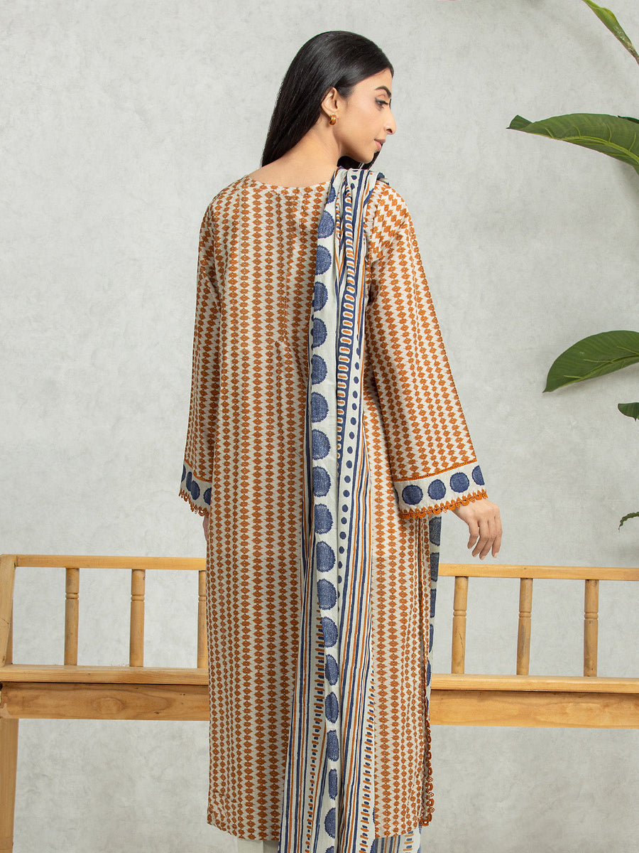 edenrobe Allure Lawn Unstitched Printed 3Pc Suit EWU24A1-28104