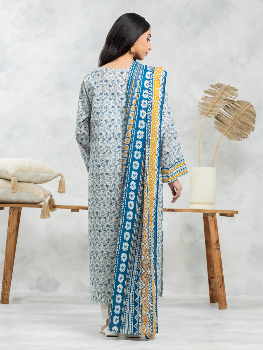 edenrobe Allure Lawn Unstitched Printed 3Pc Suit EWU24A1-28120