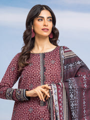 edenrobe Allure Lawn Unstitched Printed 3Pc Suit EWU24A1-28192-3P