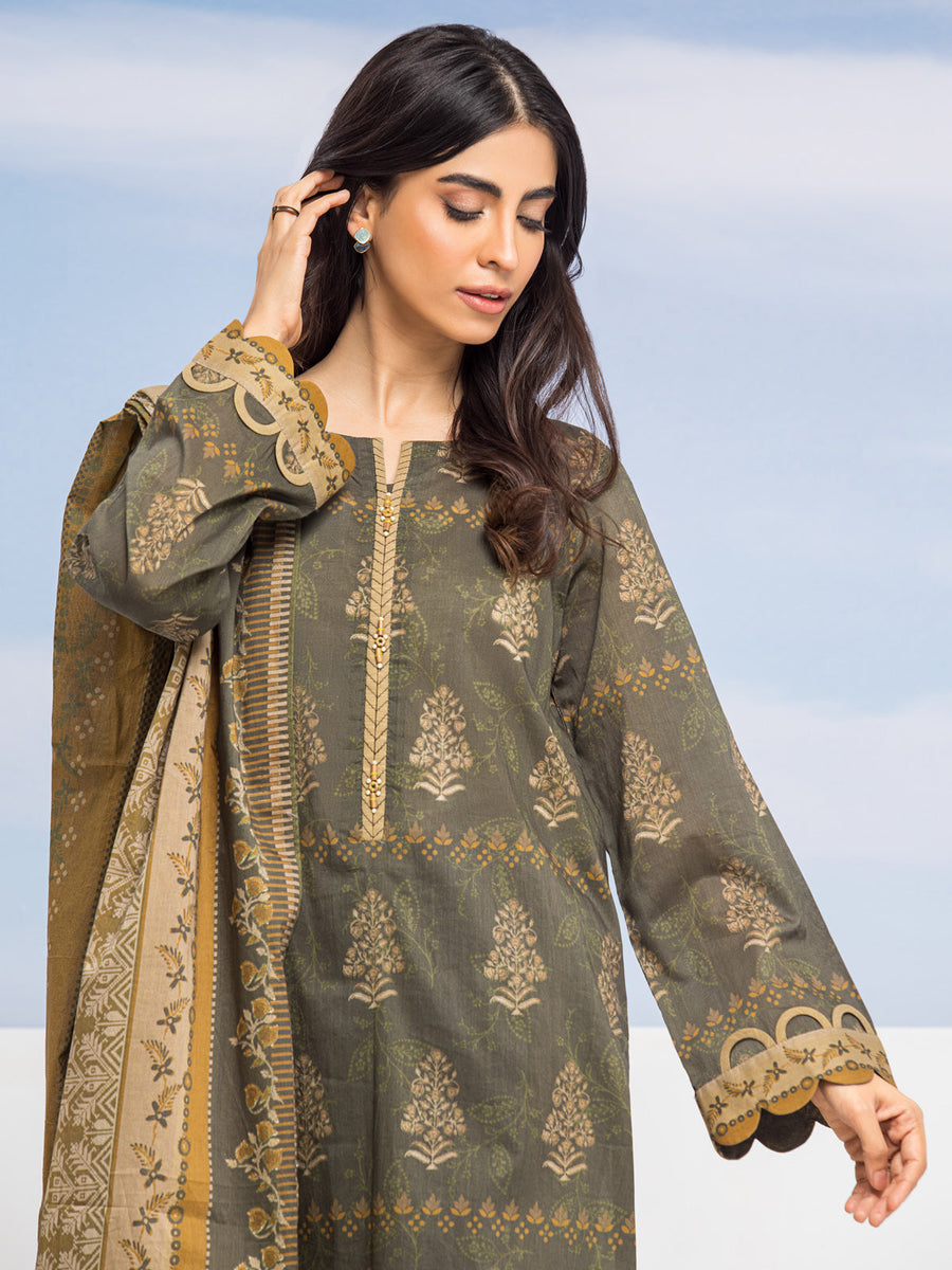 edenrobe Allure Lawn Unstitched Printed 3Pc Suit EWU24A1-28194-3P