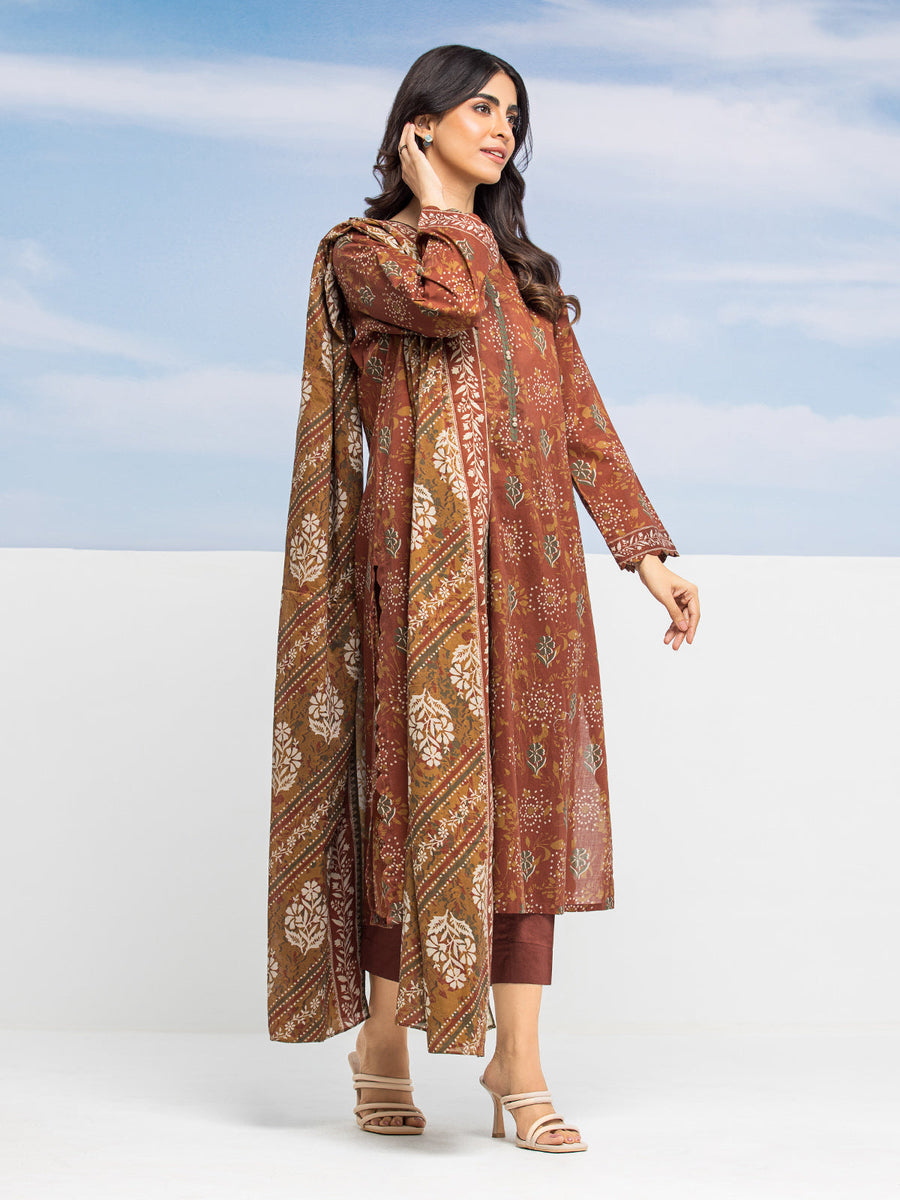 edenrobe Allure Lawn Unstitched Printed 3Pc Suit EWU24A1-28196-3P