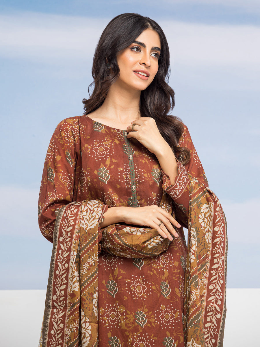 edenrobe Allure Lawn Unstitched Printed 3Pc Suit EWU24A1-28196-3P