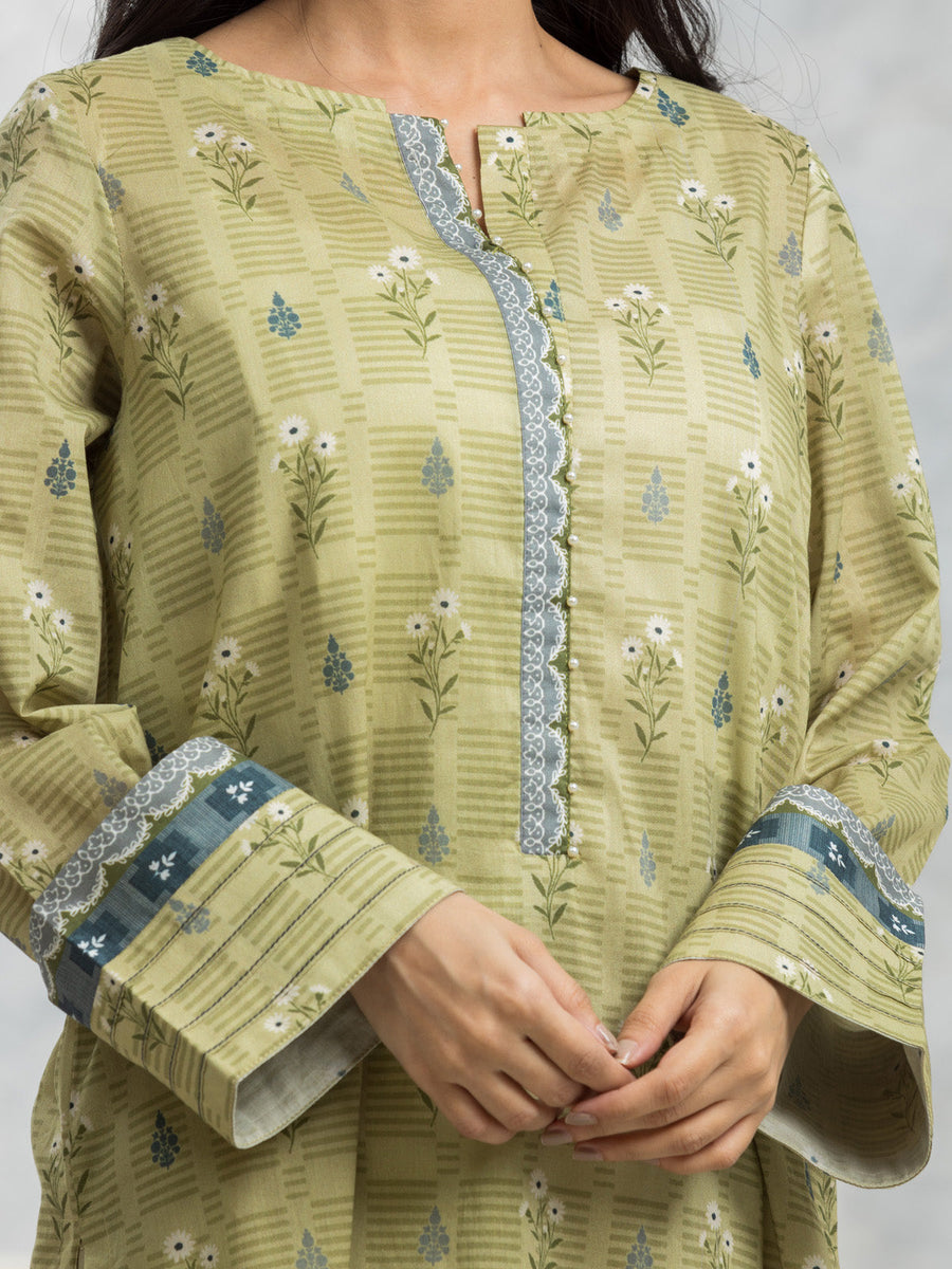 edenrobe Allure Lawn Unstitched Printed 3Pc Suit EWU24A1-28222