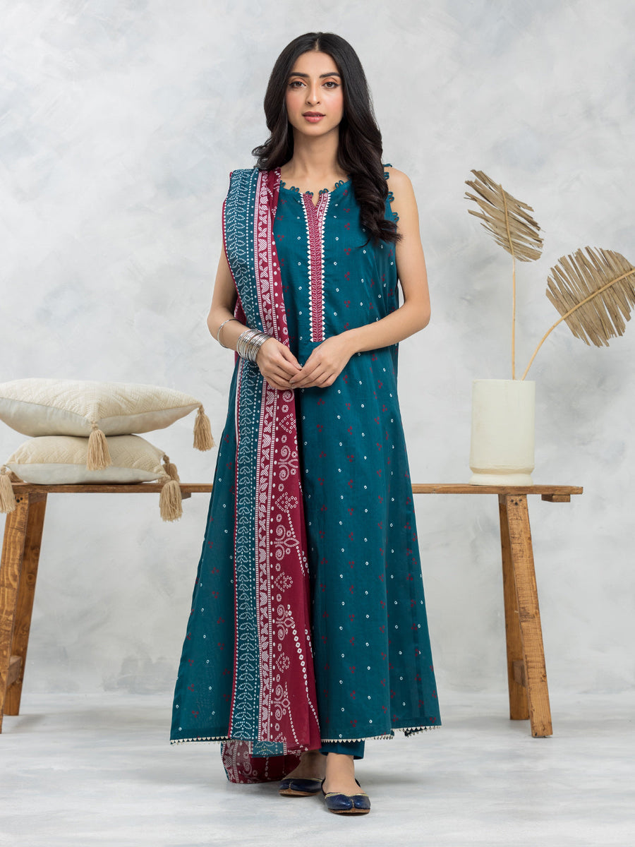 edenrobe Allure Lawn Unstitched Printed 3Pc Suit EWU24A1-28235