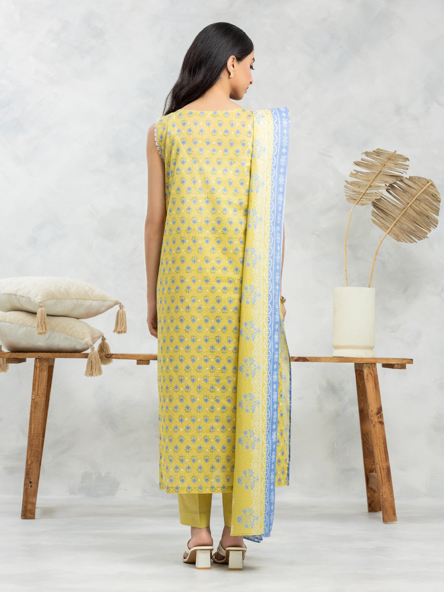 edenrobe Allure Lawn Unstitched Printed 3Pc Suit EWU24A1-28238