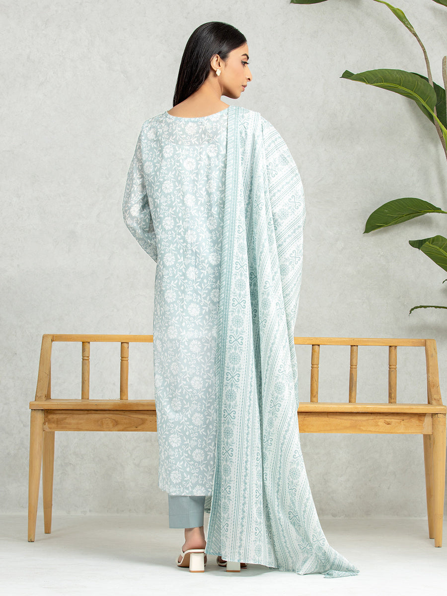 edenrobe Allure Lawn Unstitched Printed 3Pc Suit EWU24A1-28307