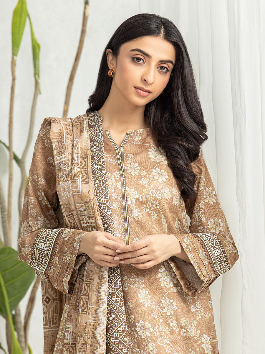 edenrobe Allure Lawn Unstitched Printed 3Pc Suit EWU24A1-28319
