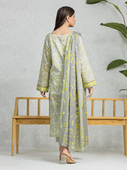 edenrobe Allure Lawn Unstitched Printed 3Pc Suit EWU24A1-28470