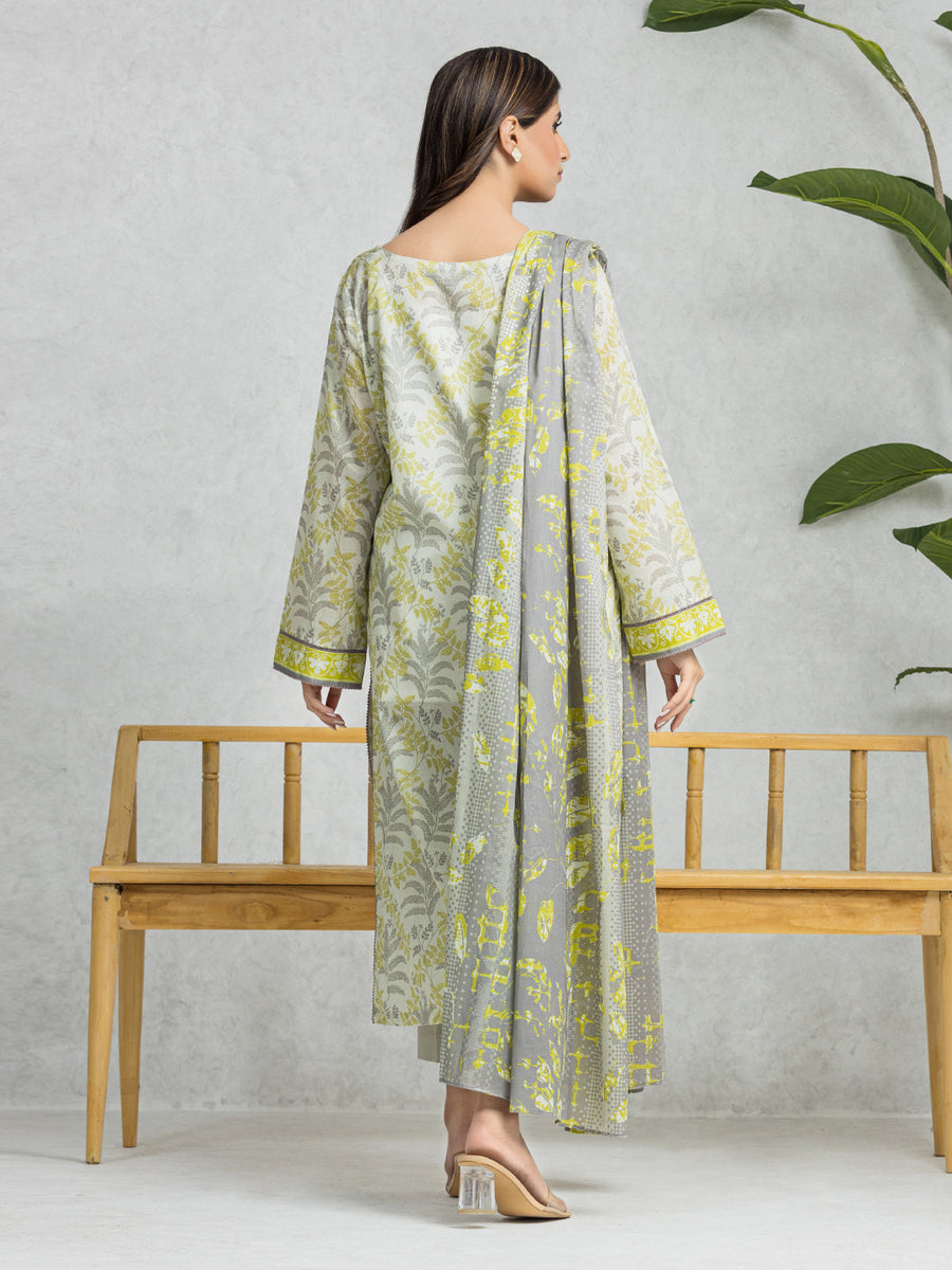 edenrobe Allure Lawn Unstitched Printed 3Pc Suit EWU24A1-28470