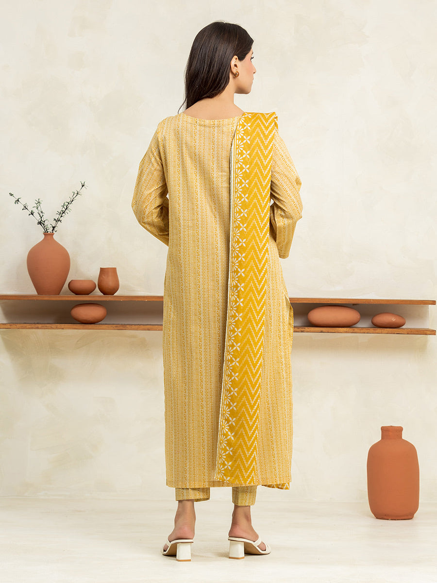 edenrobe Allure Lawn Unstitched Printed 3Pc Suit EWU24A1-29039
