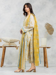 edenrobe Allure Lawn Unstitched Printed 3Pc Suit EWU24A1-29046